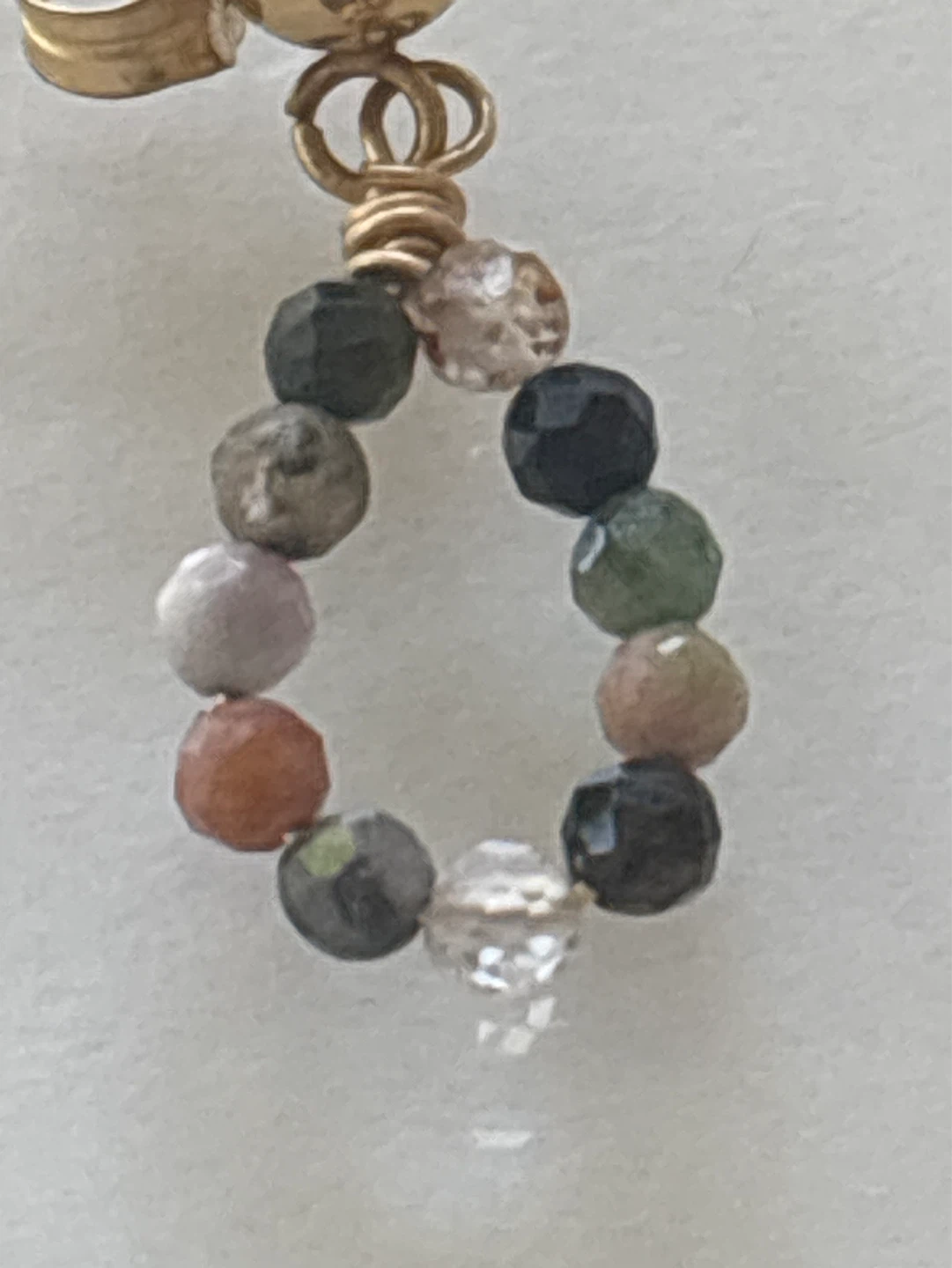 Crystal Beaded stones Drop Earrings - photo 4