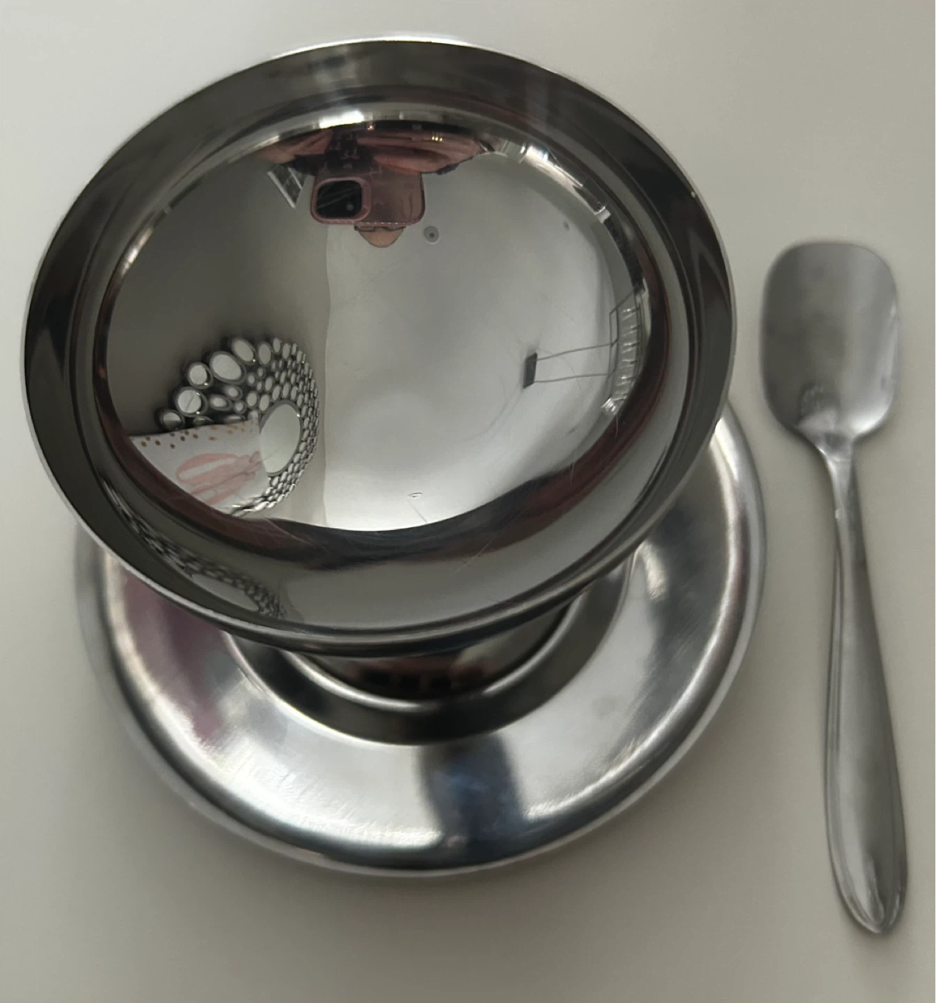12 Stainless Steel Sundae Dish with Spoon - photo 2