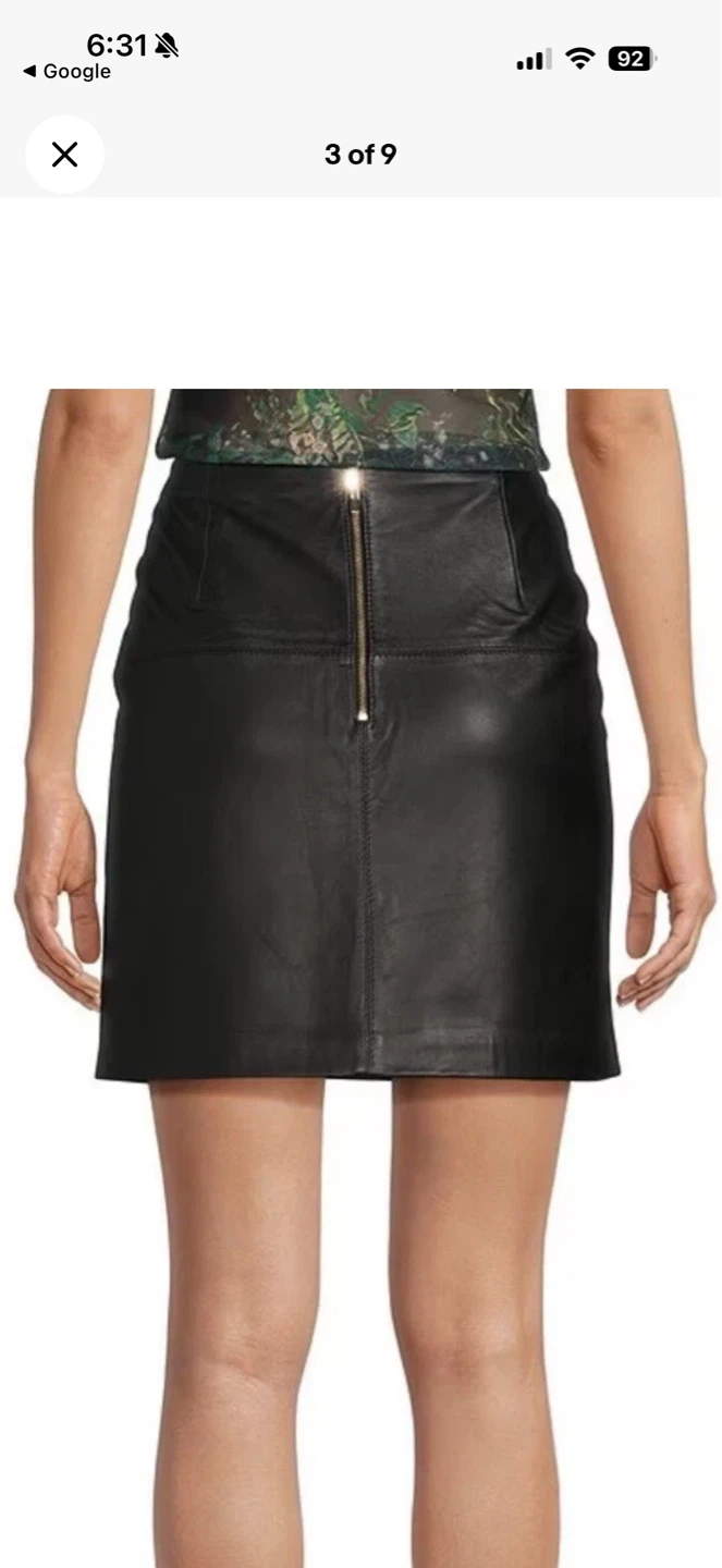 Ted Baker Black Leather Mini Skirt Size 2 - photo 2