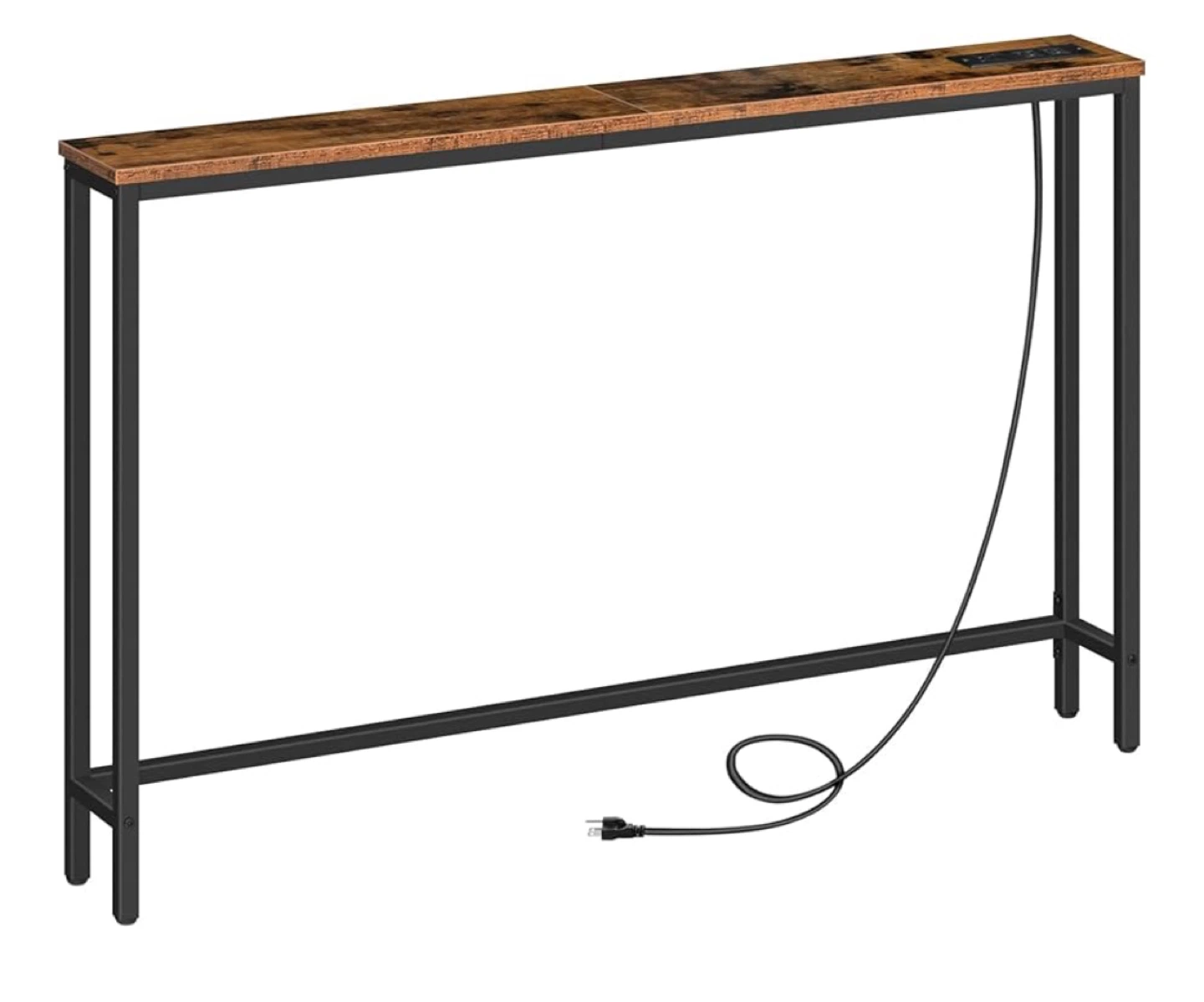 Narrow Console Table with Built-in Power Strip