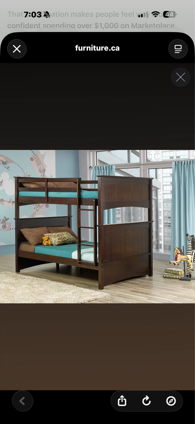 Dark Wood Bunk Bed