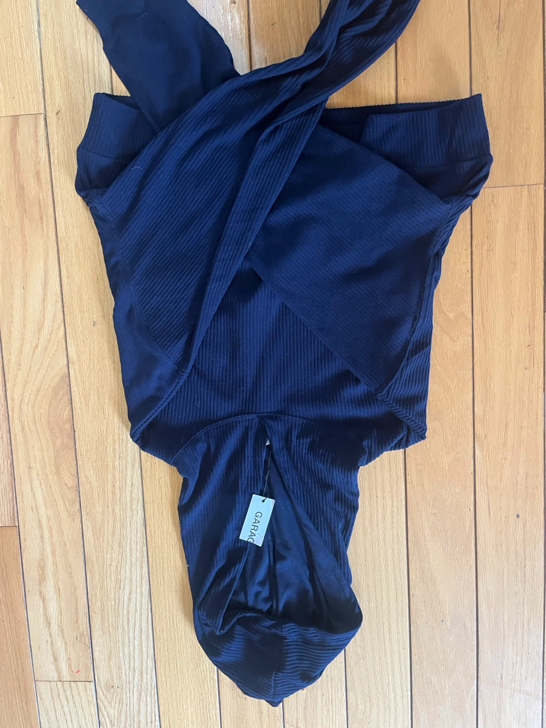 GARAGE Ribbed Cropped Hoodie - Navy - photo 2