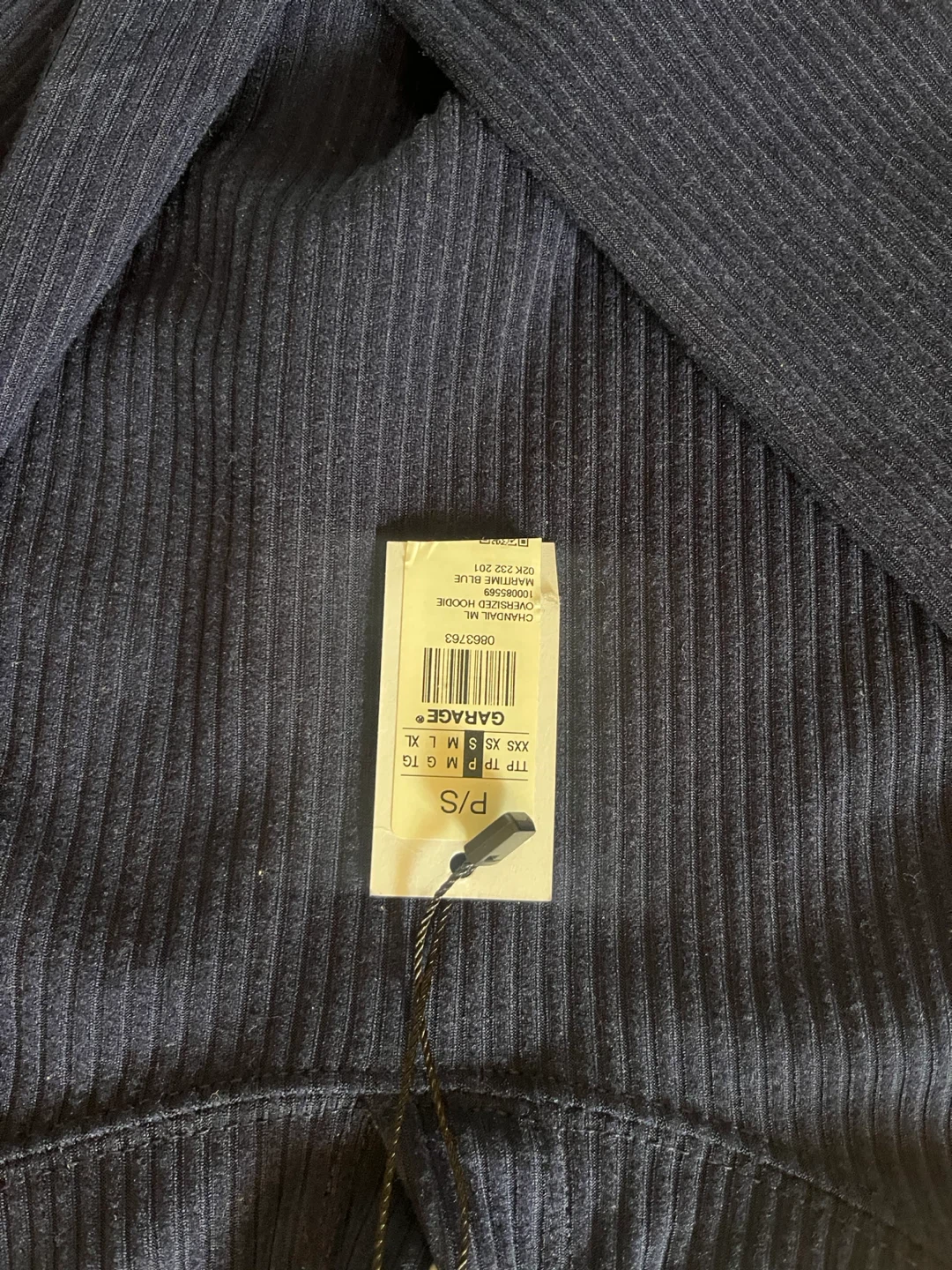 GARAGE Ribbed Cropped Hoodie - Navy - photo 3