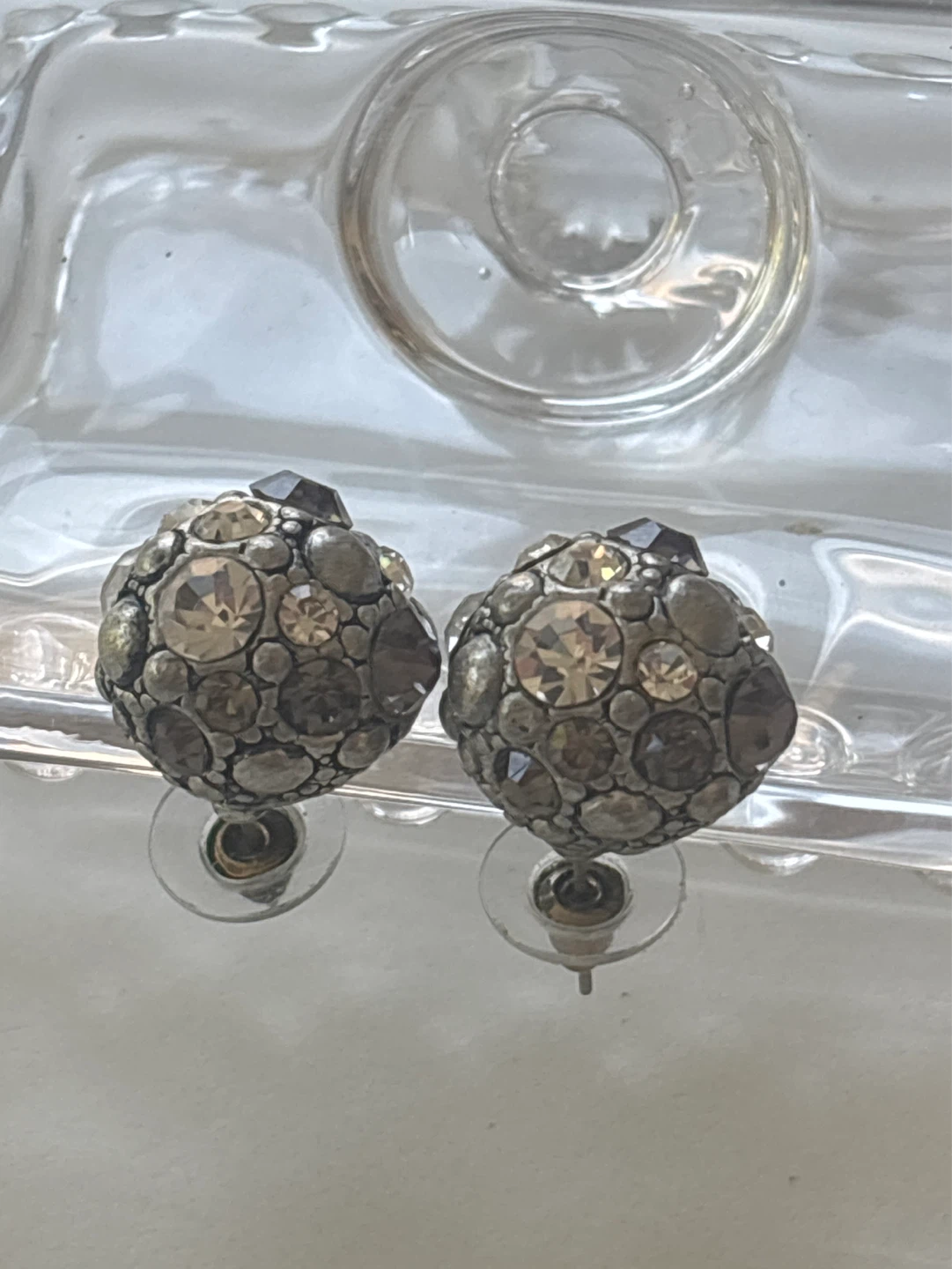 Stud Earrings with Rhinestones - photo 3