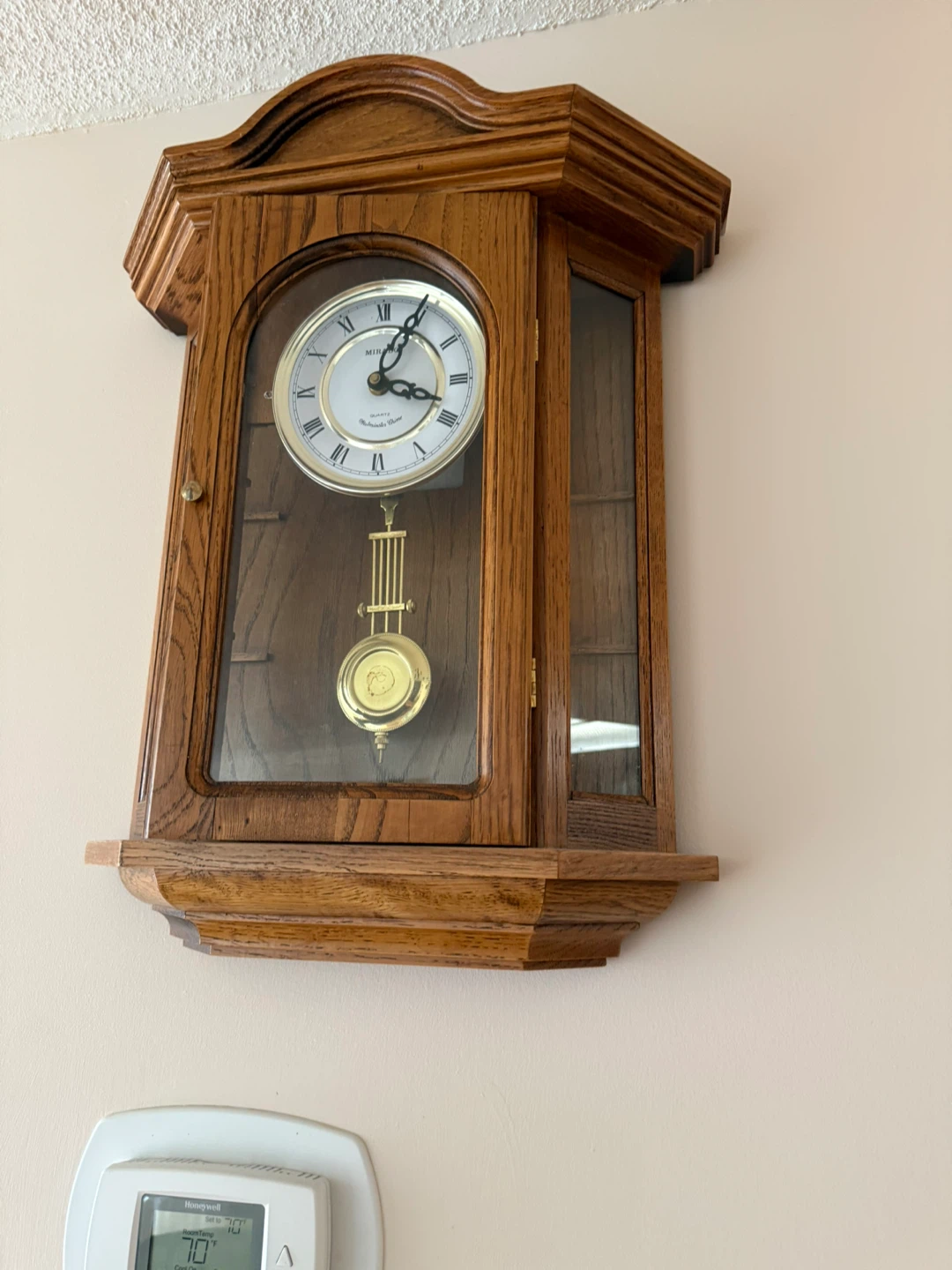 Oak Wood Pendulum Wall Clock
