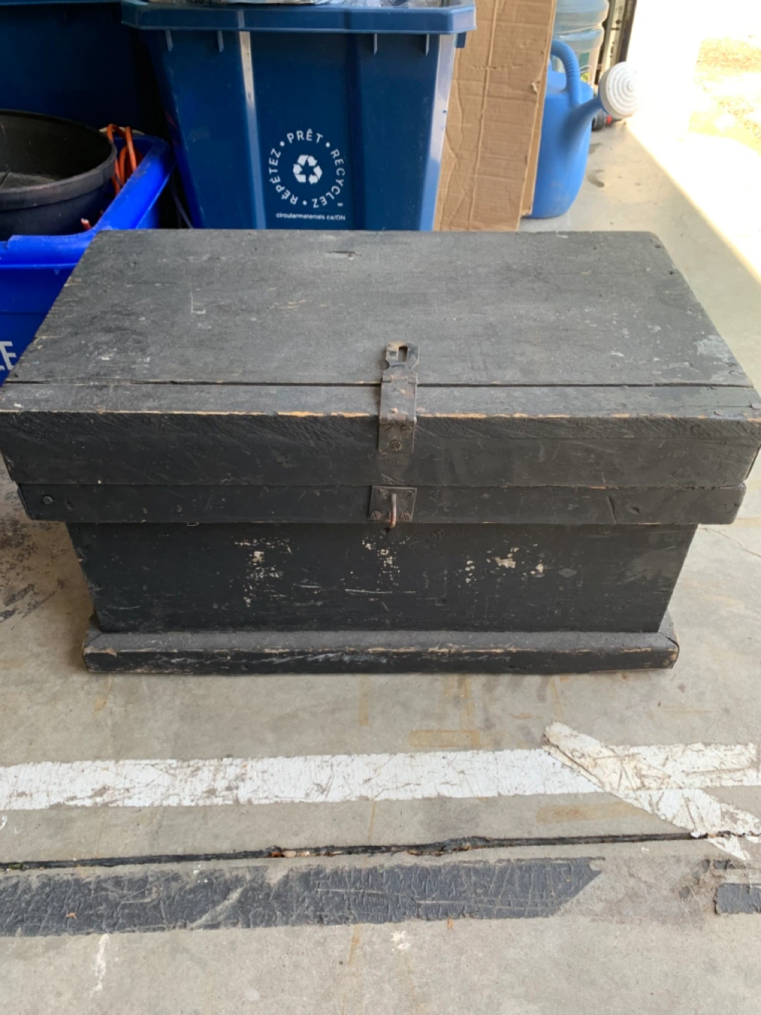 Antique wood tool box