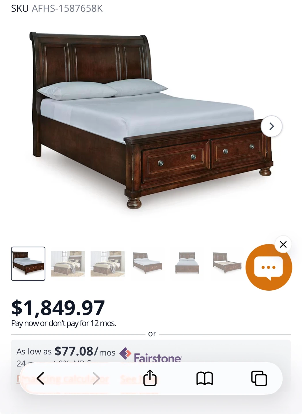 Ashley Furniture Sleigh Bed Frame