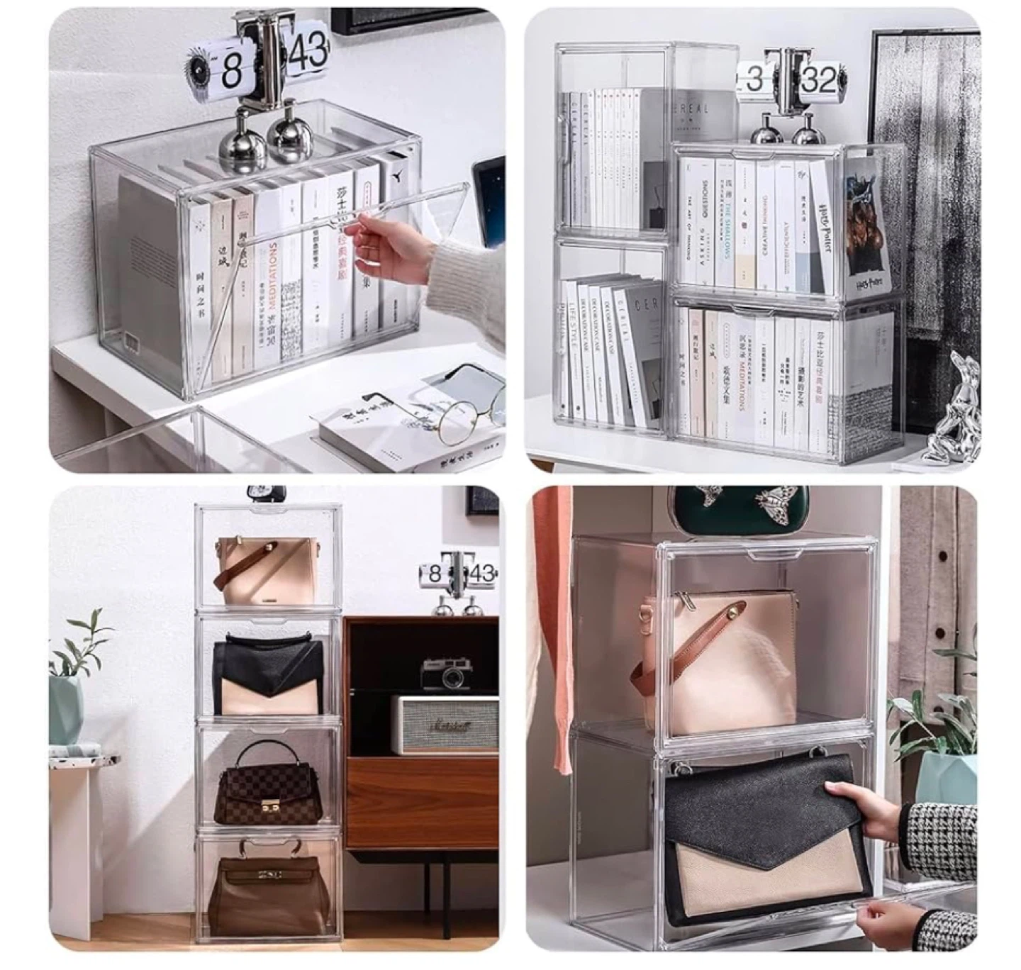 Clear Stackable Storage Boxes - Set of 6 - photo 3