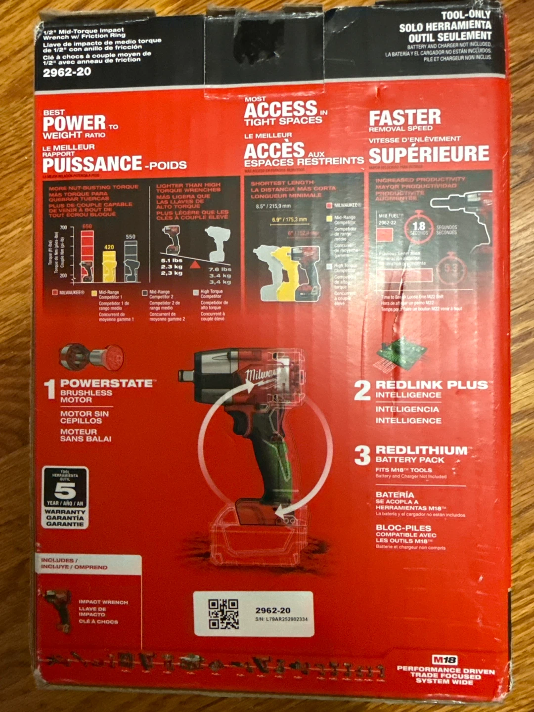 Milwaukee M18 FUEL 1/2" Mid-Torque Impact Wrench 2962-20 - photo 3