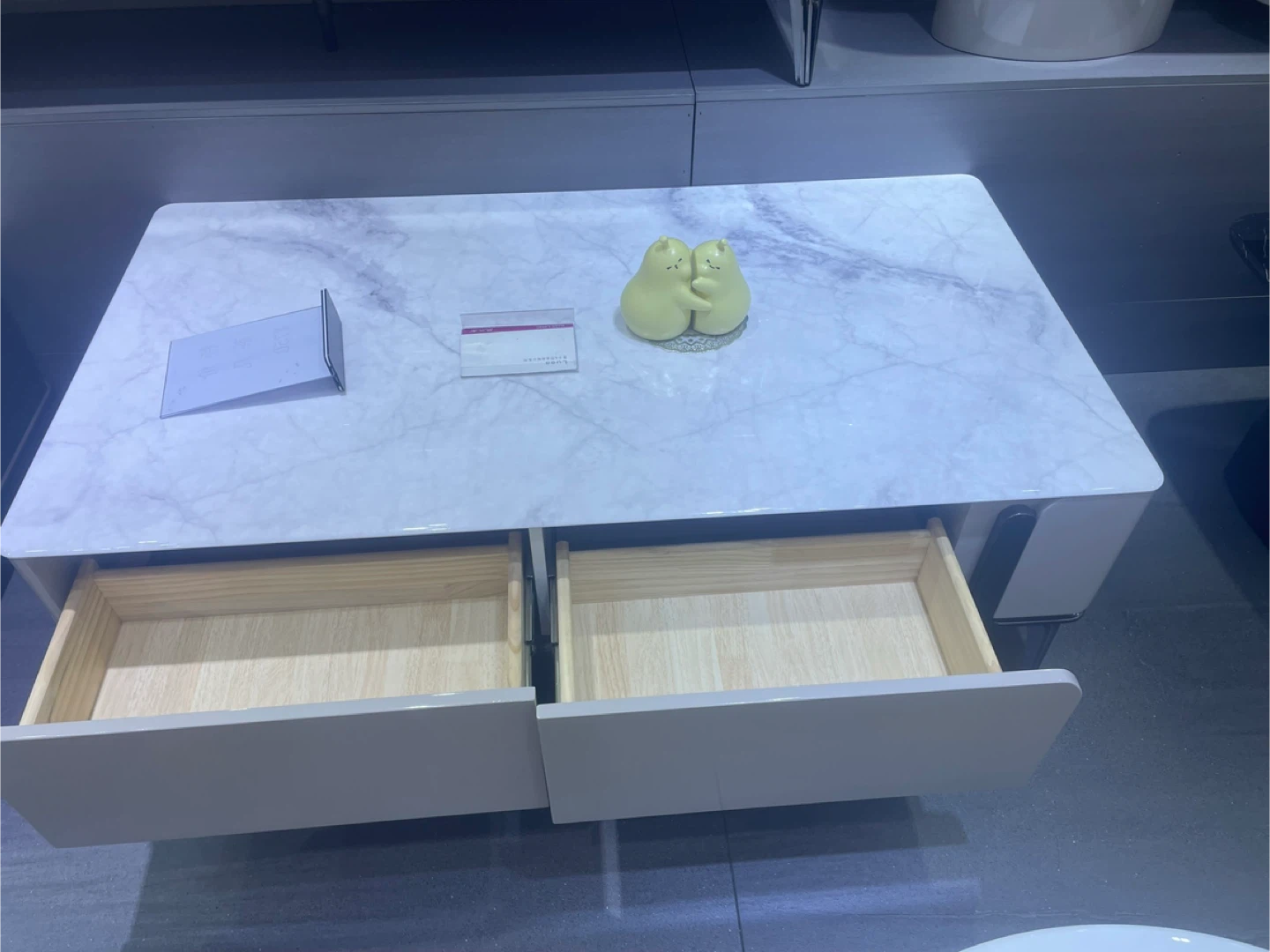 Tv stand Modern Marble Coffee Table with Drawers - photo 2