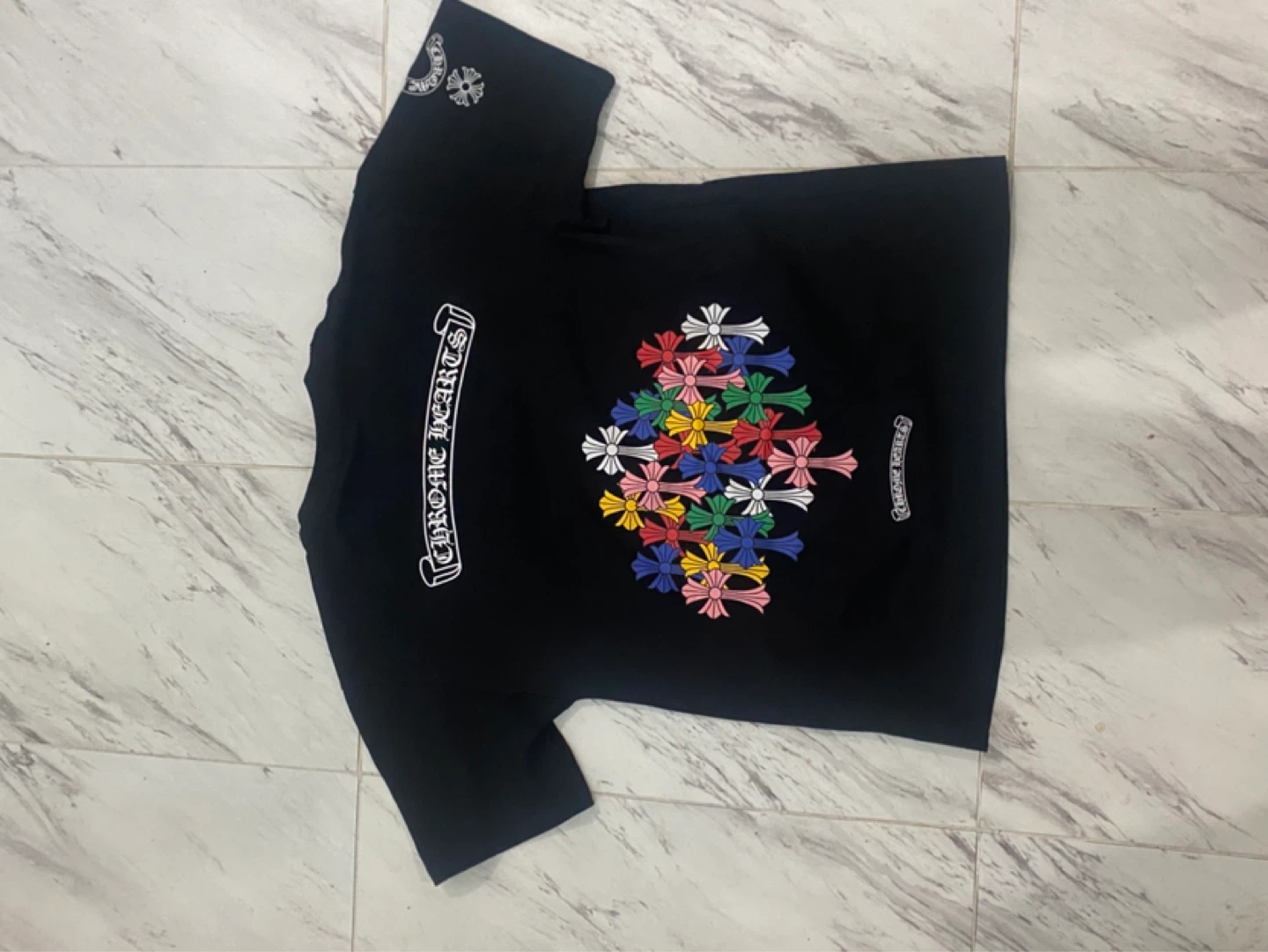 Chrome Hearts multi color cross Black T-Shirt