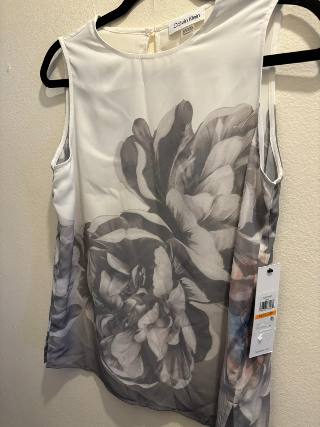 NEW-Calvin Klein Sleeveless Floral Print Blouse PS/PCH/PP