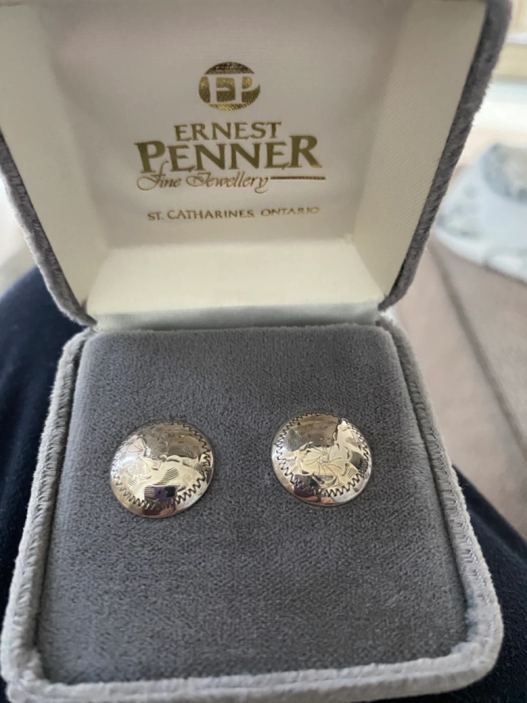 Sterling etched Earrings