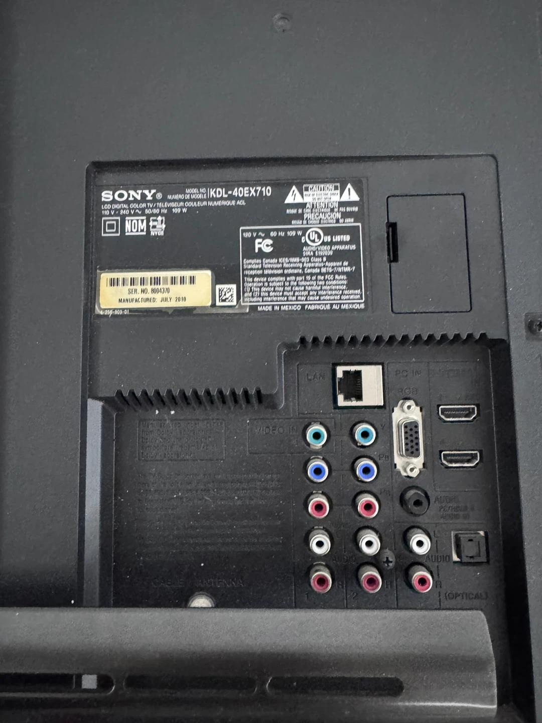 Sony Bravia 40” TV (KDL-40EX710) + Wall Mount - photo 5