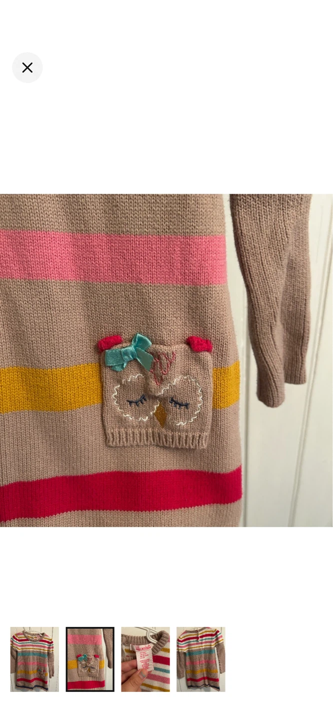 Lilly Wicket Striped Owl Sweater Dress Size 24M - photo 2