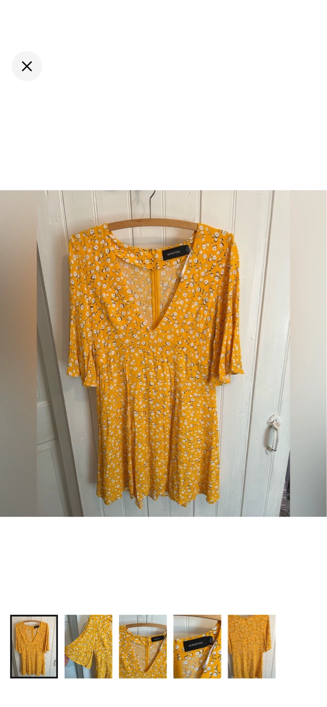 MINKPINK Yellow Floral Midi Dress