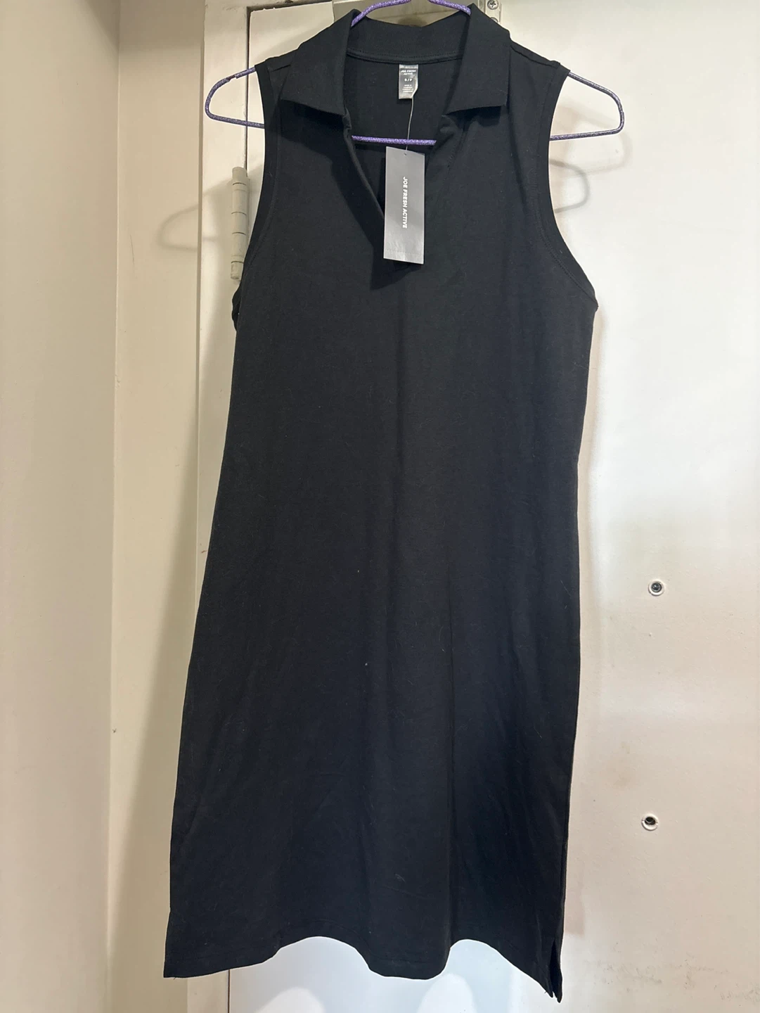 Joe Fresh Active Black Sleeveless Polo Dress