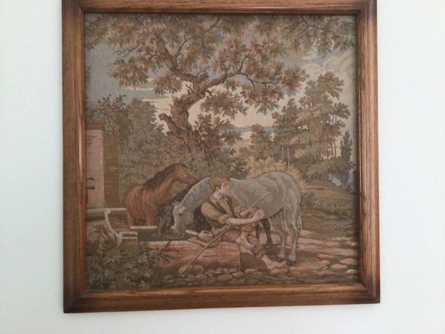 Framed Tapestry Wall Art with Horses - photo 2