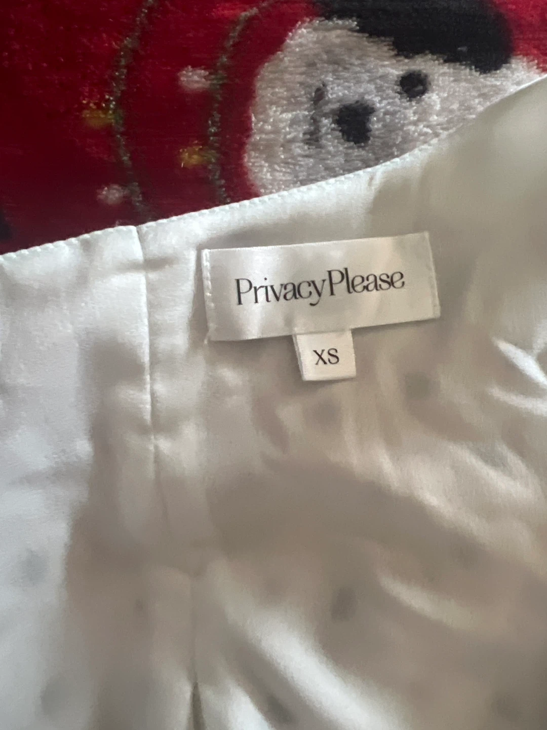 Privacy Please White Black Polka Dot XS Dress