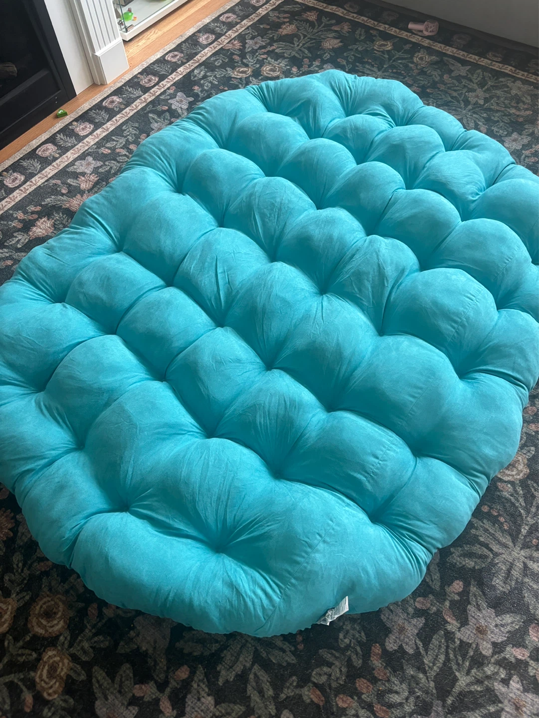Big Tufted Round Floor Cushion/ Mattress - Teal