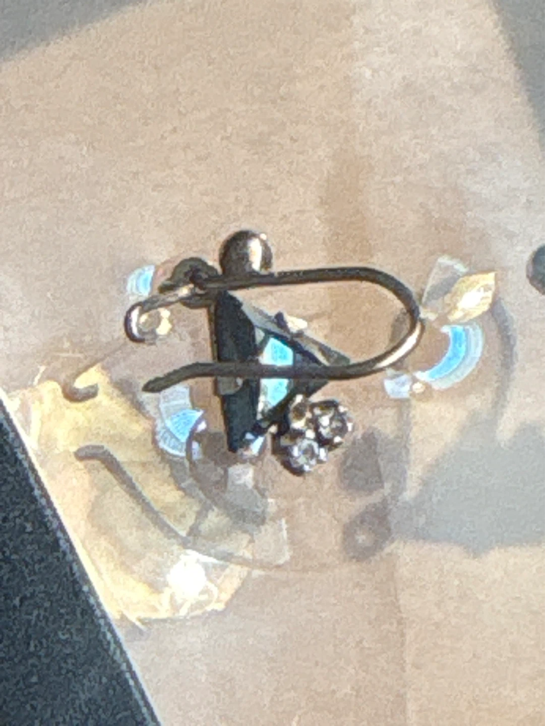 10K gold hematite and diamond chip earrings - photo 2