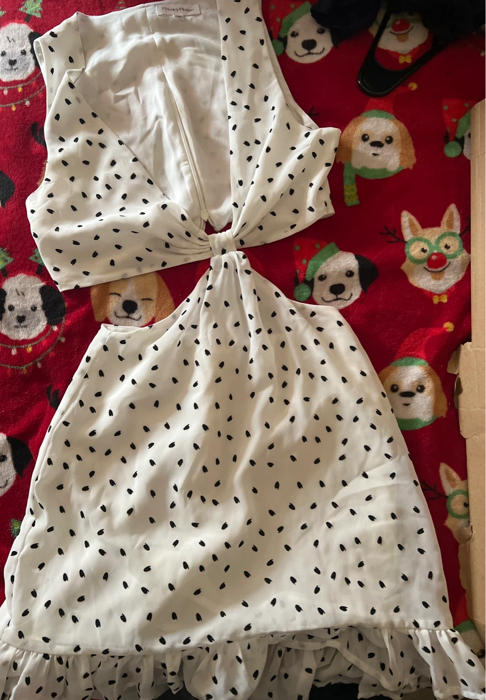 Privacy Please White Black Polka Dot XS Dress - photo 2