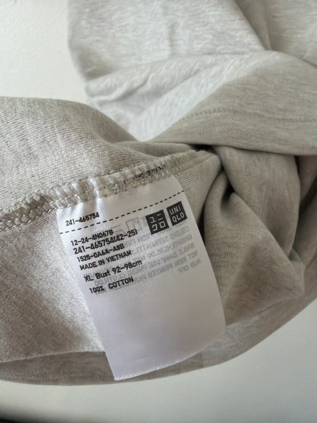UNIQLO U Crew Neck T-Shirt XL Beige Cotton - photo 3