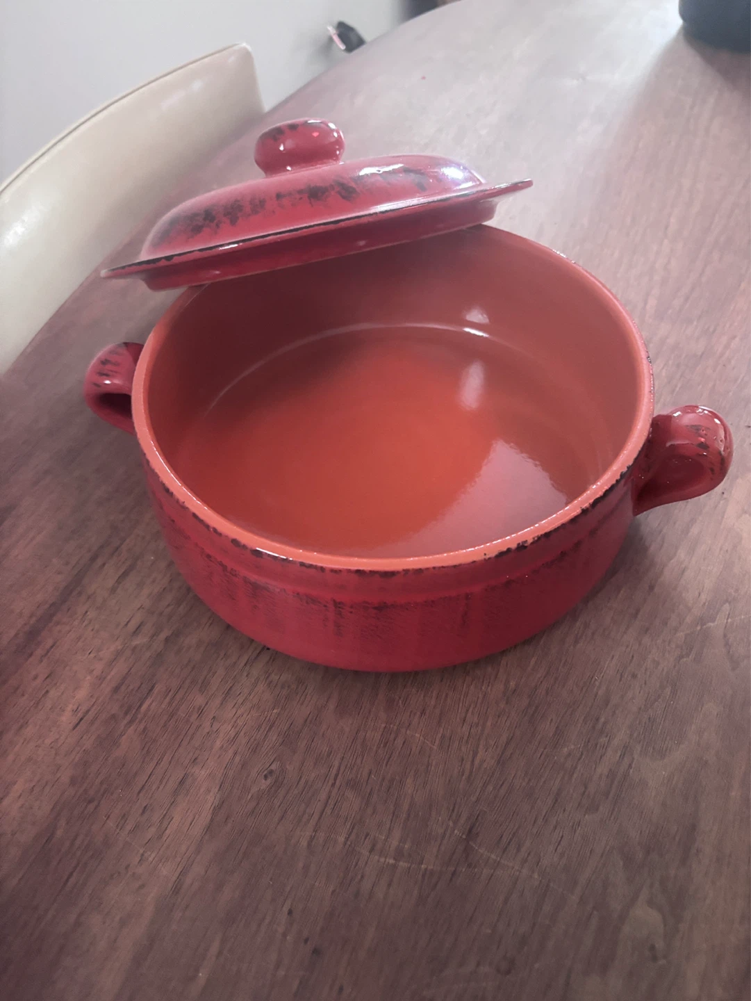 Red Ceramic Casserole Dish with Lid