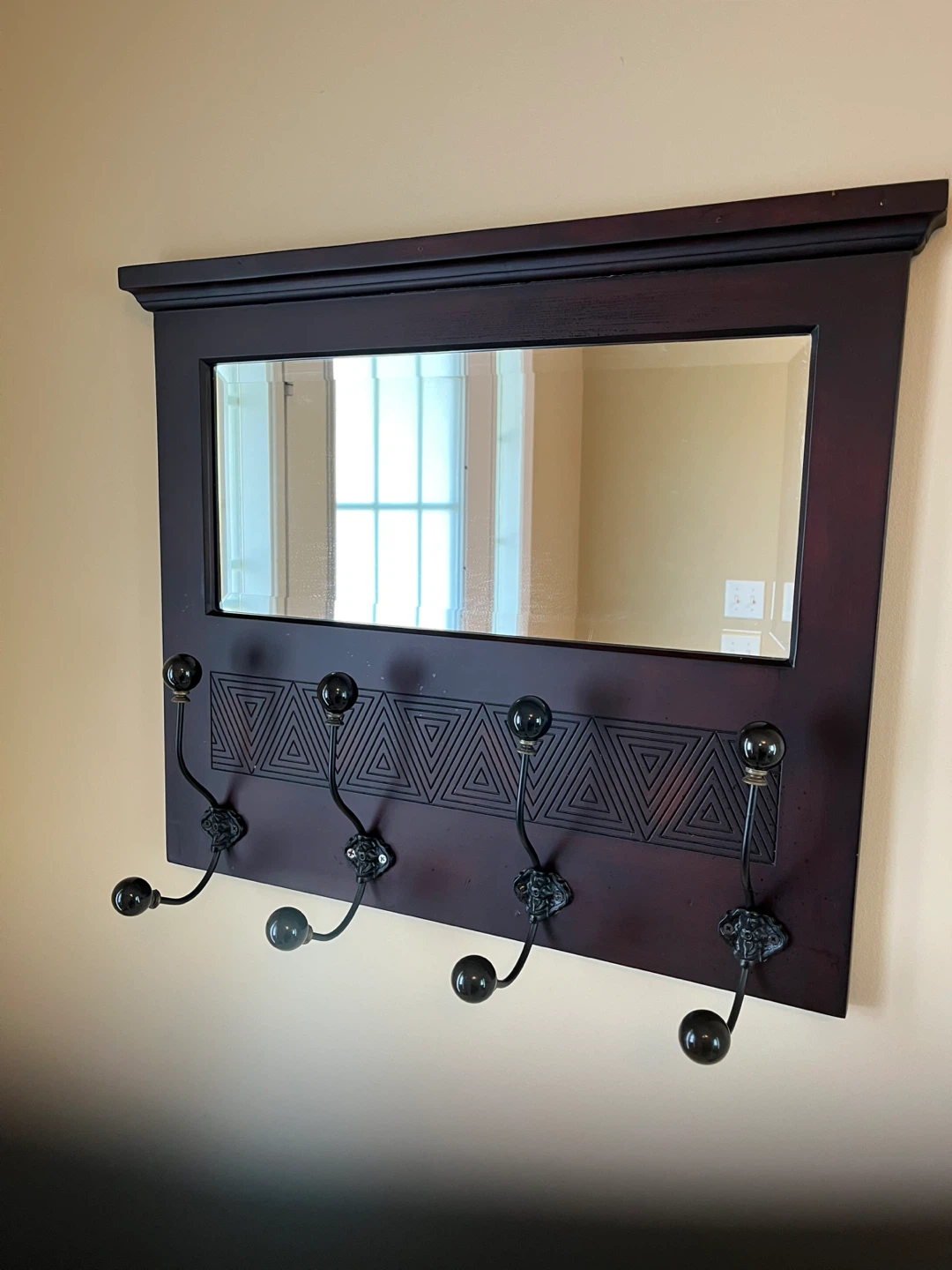 Coat Rack Mirror (wood)