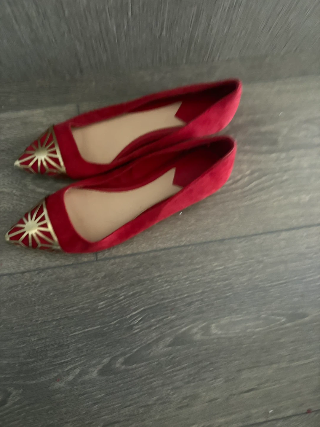Brian Atwood Red Suede Pointed Toe
