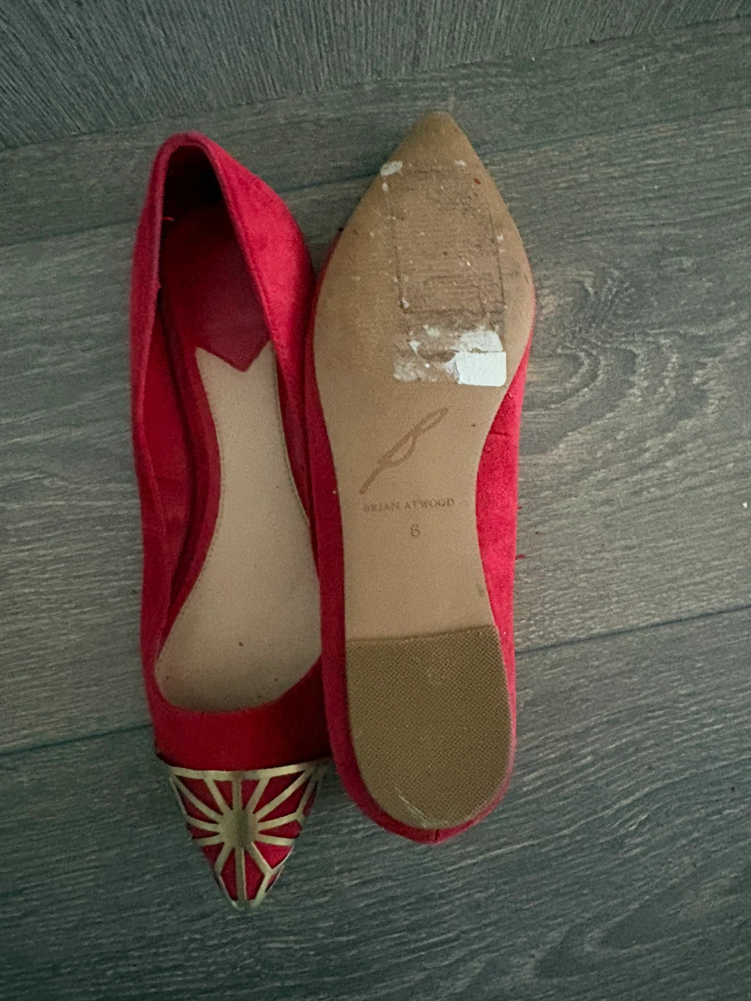 Brian Atwood Red Suede Pointed Toe - photo 3