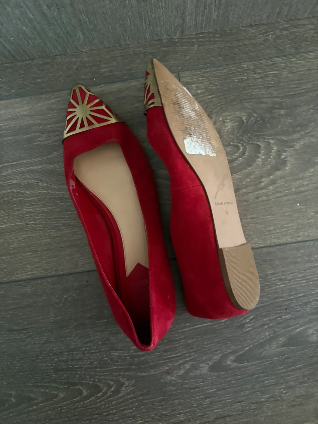 Brian Atwood Red Suede Pointed Toe - photo 5