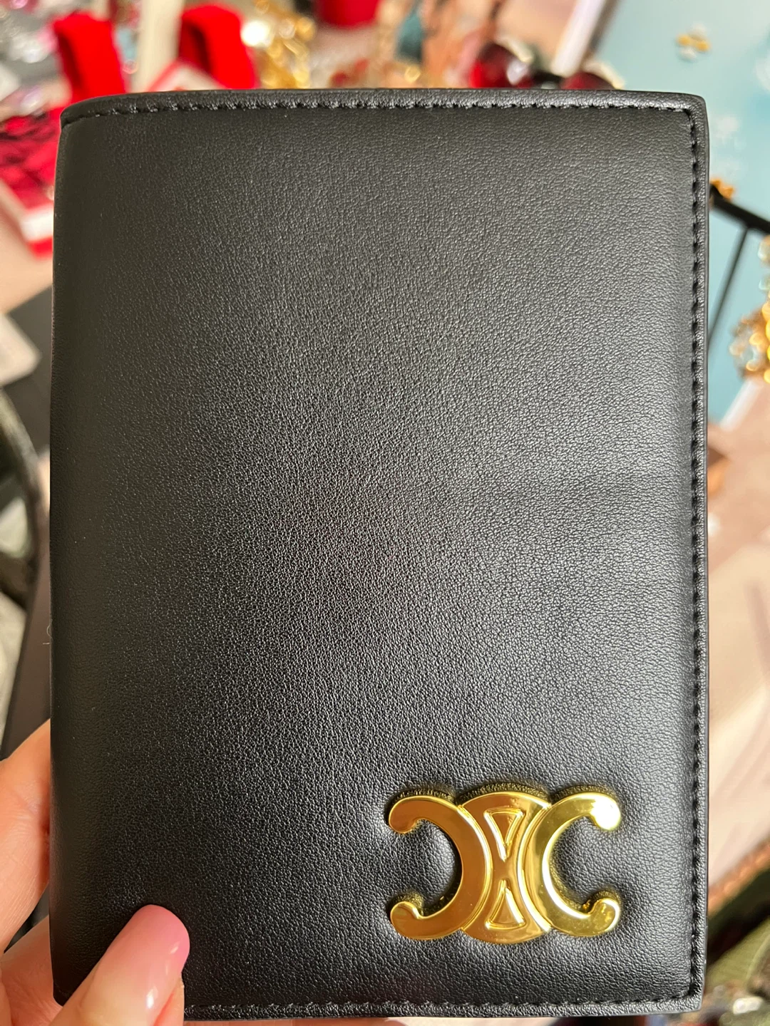 Black Leather Passport Holder