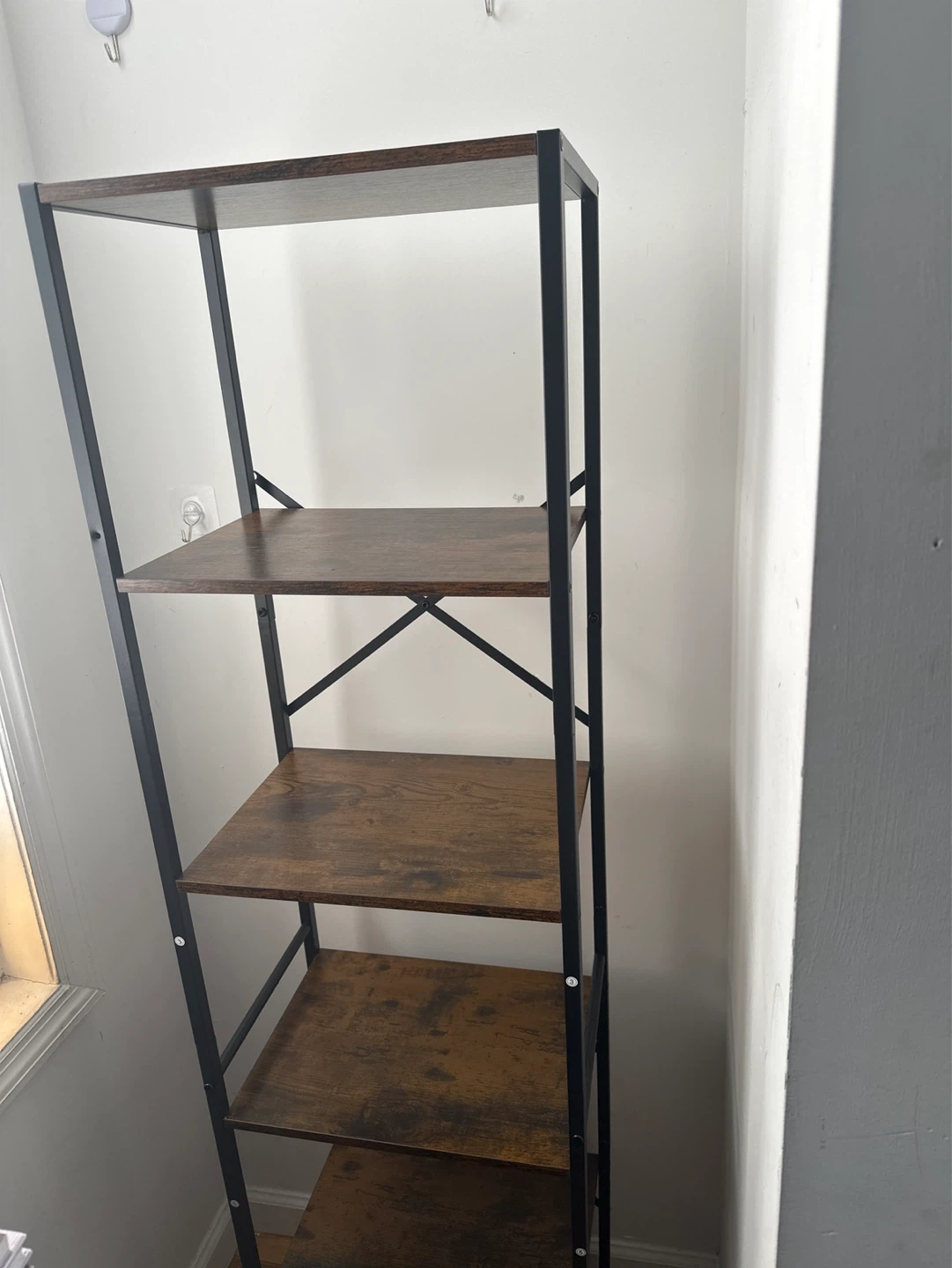 Rustic 5-Shelf Bookshelf
