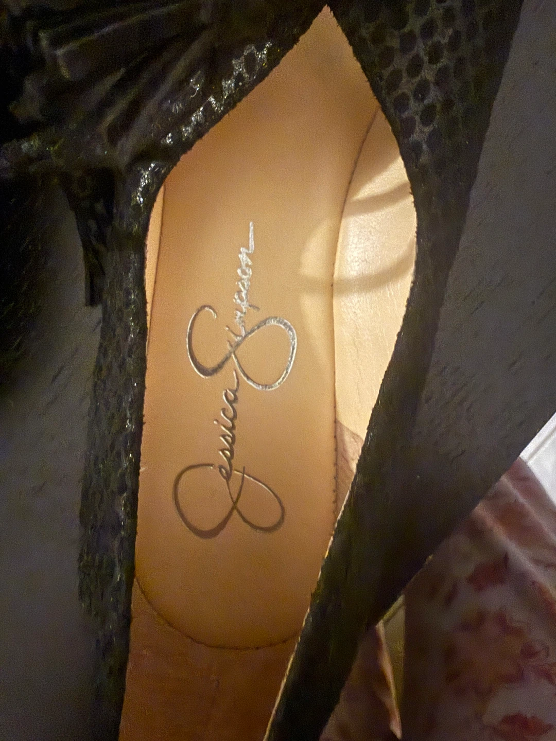 Jessica Simpson Black Snake Print Lace-Up Flats - photo 4