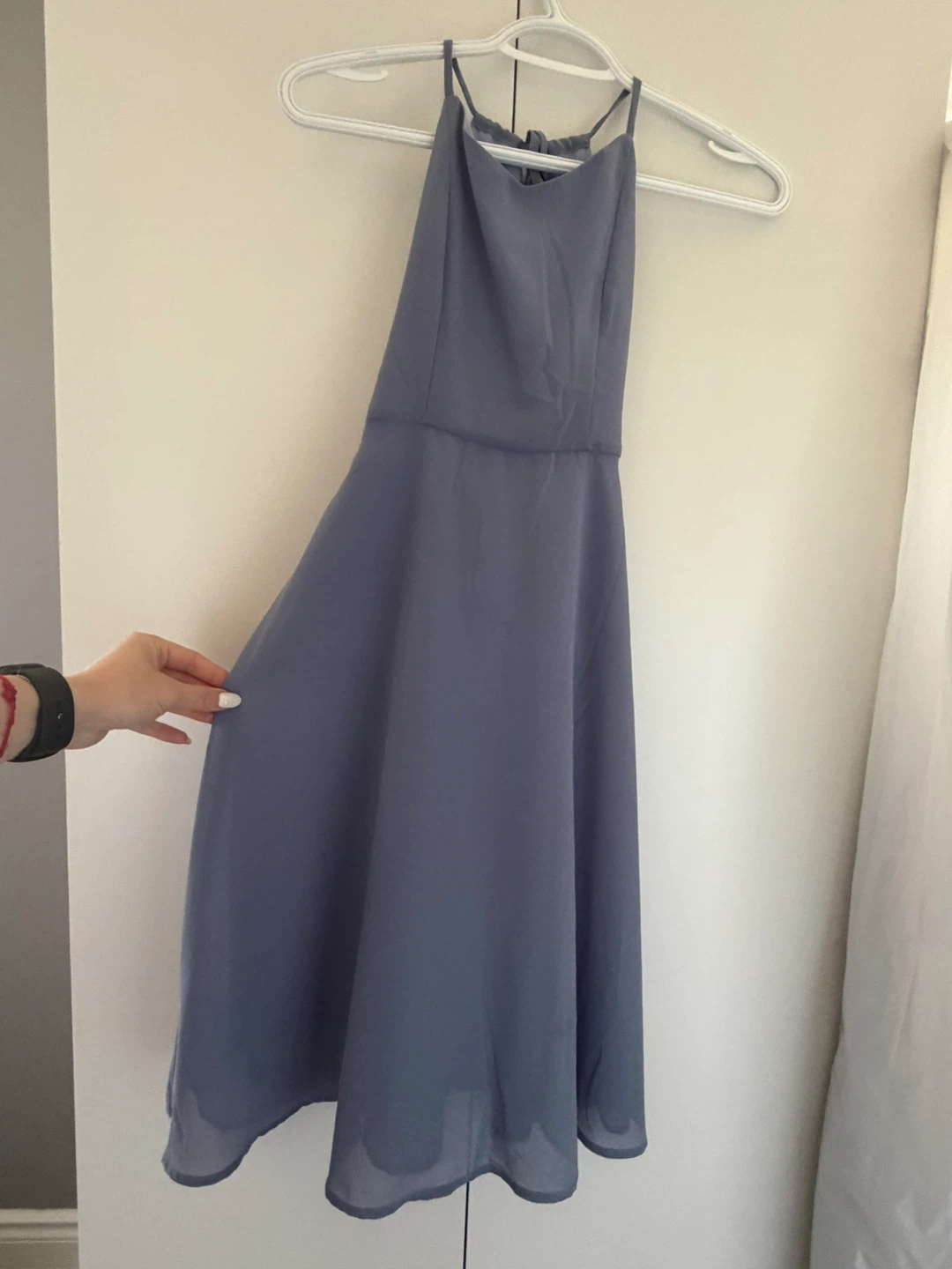 Elegant Blue Chiffon Dress - photo 2