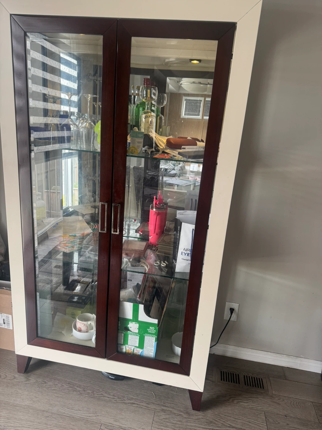Display Cabinet with Glass Door and light inside