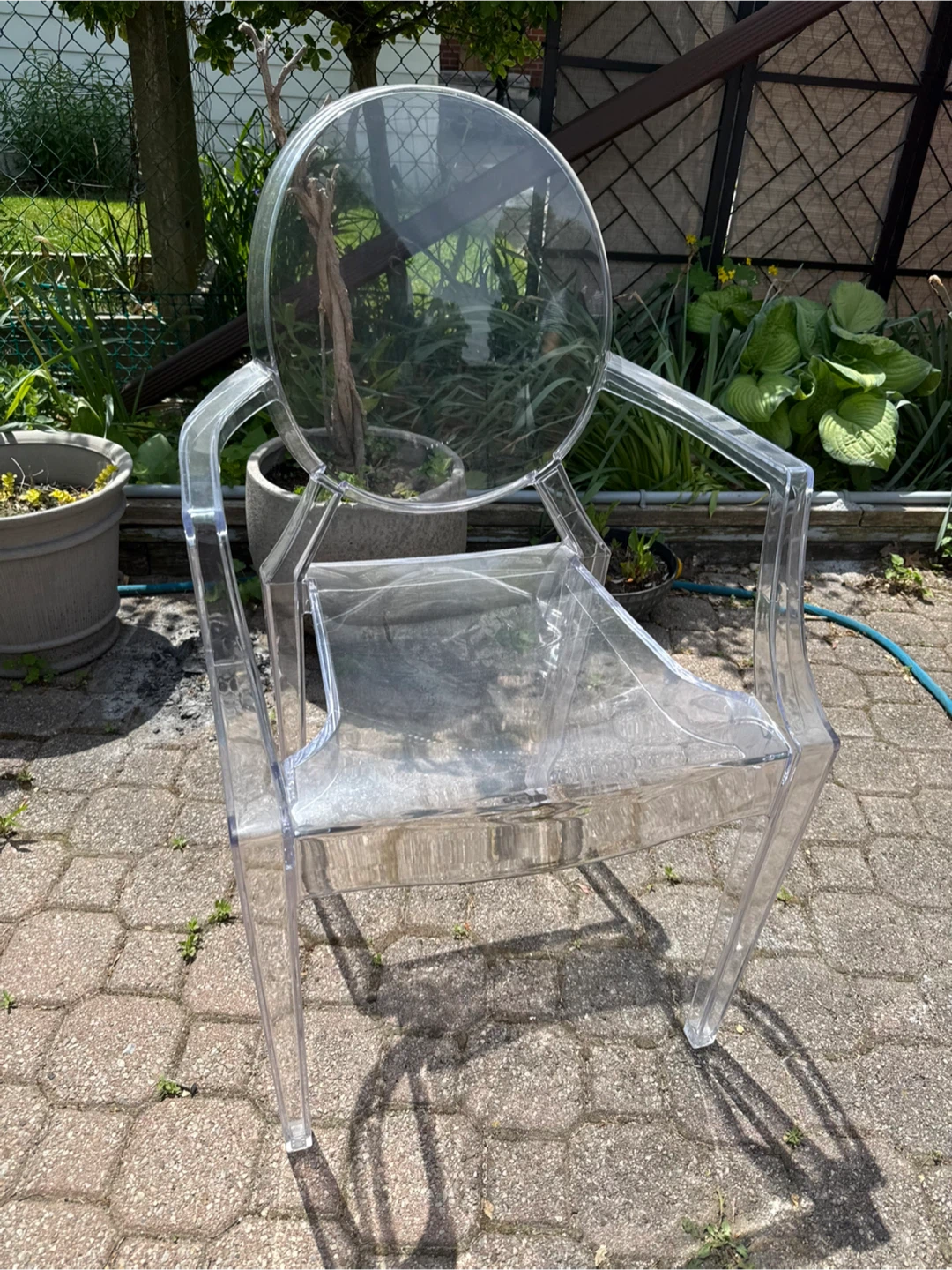 Clear plastic chair
