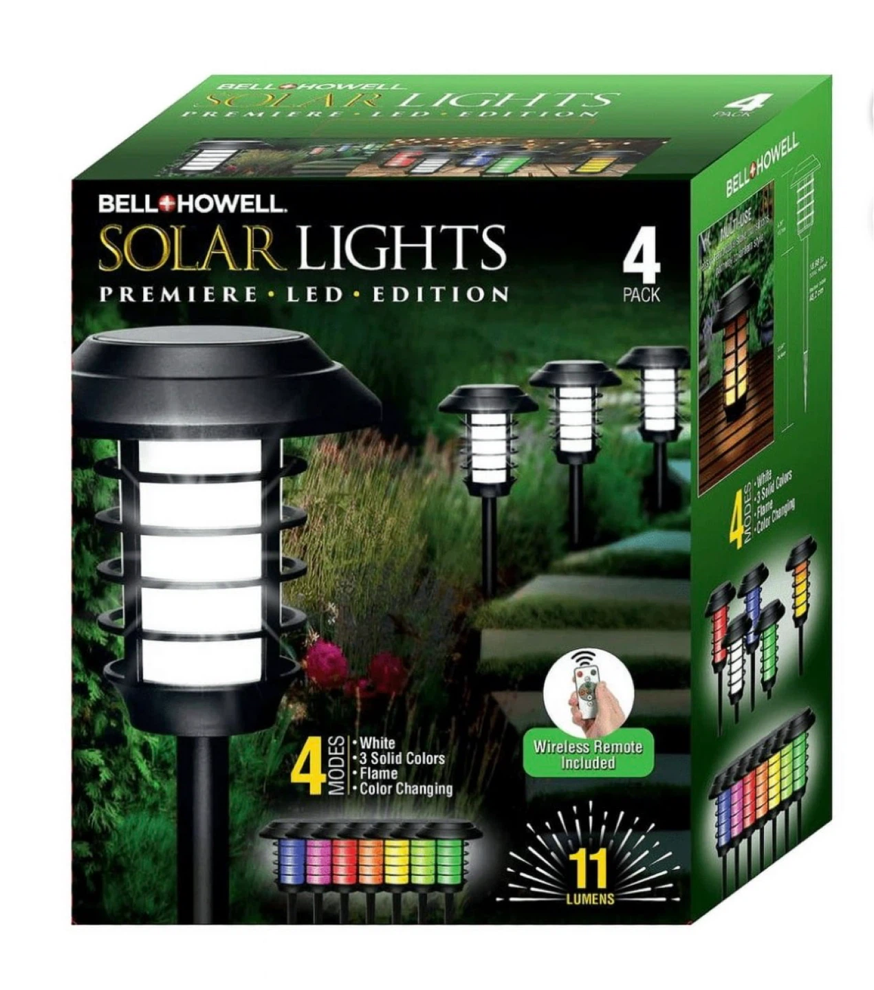 Bell+Howell Solar Powered Pathway Lights (4-Pack)