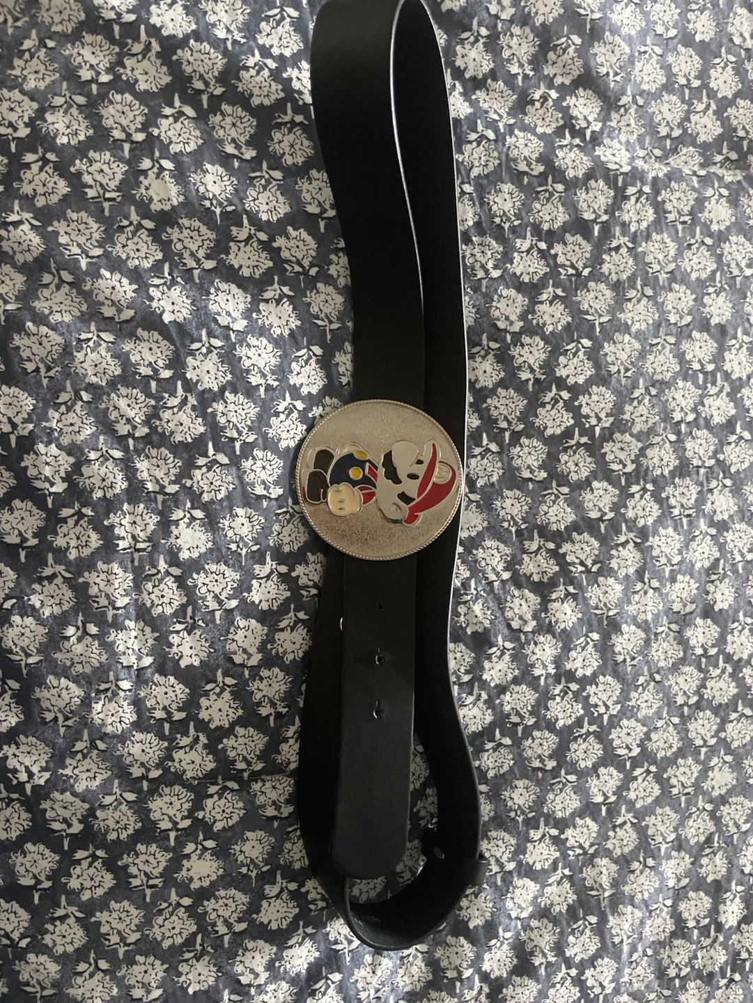 Men's Genuine Leather Belt with Mario Buckle