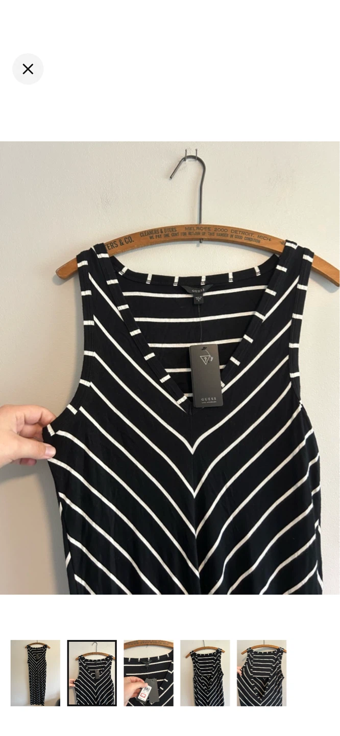 Guess Black & White Striped Maxi Dress - photo 2
