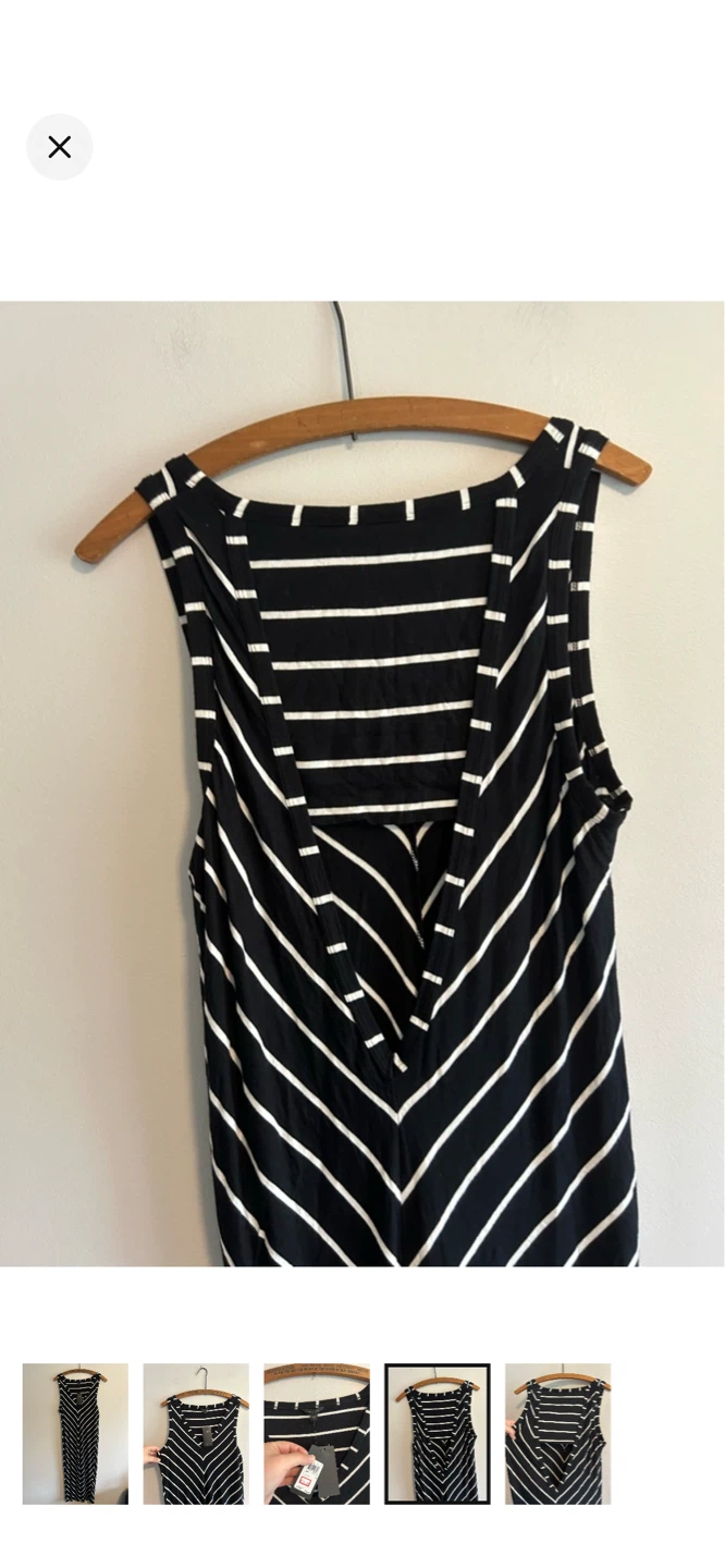 Guess Black & White Striped Maxi Dress - photo 4