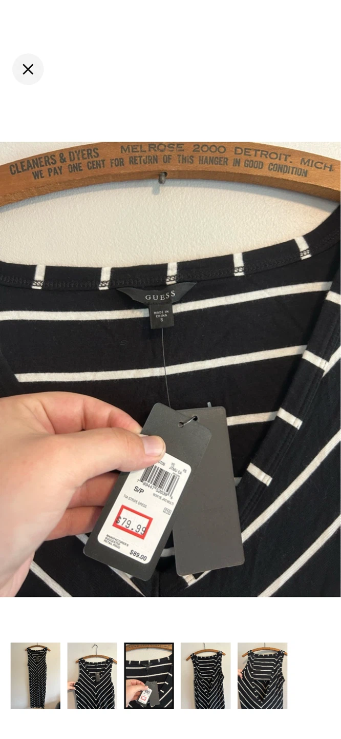 Guess Black & White Striped Maxi Dress - photo 3