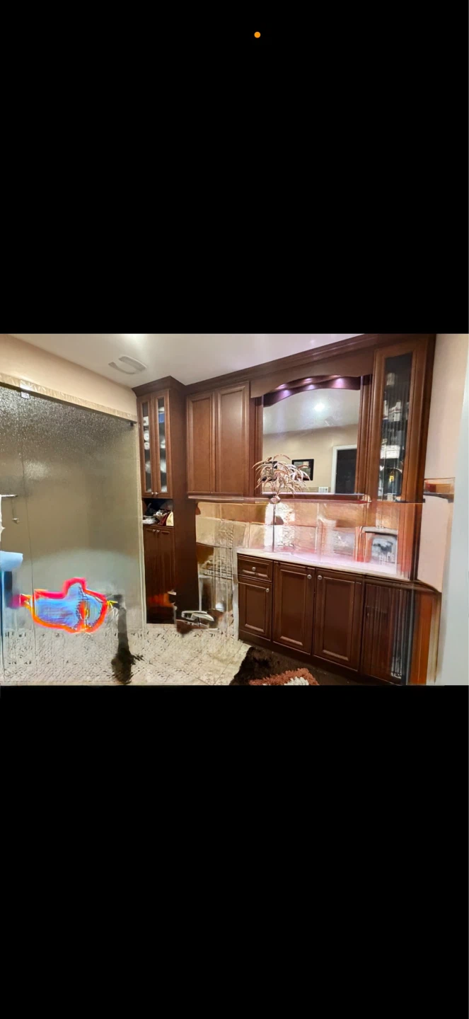 Wooden Bathroom Vanity with Sink and Mirror