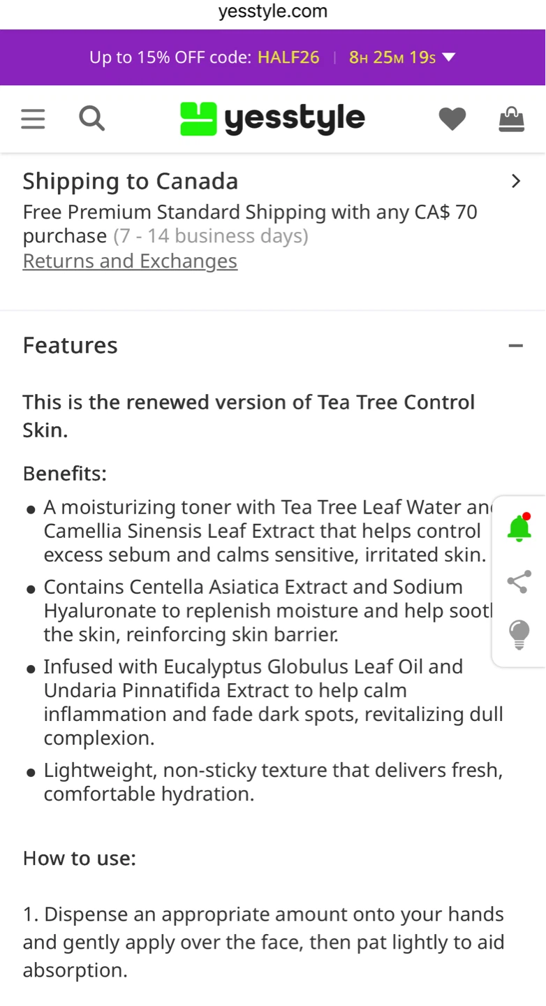Korean Skincare Tea Tree Control Skin Toner - photo 5