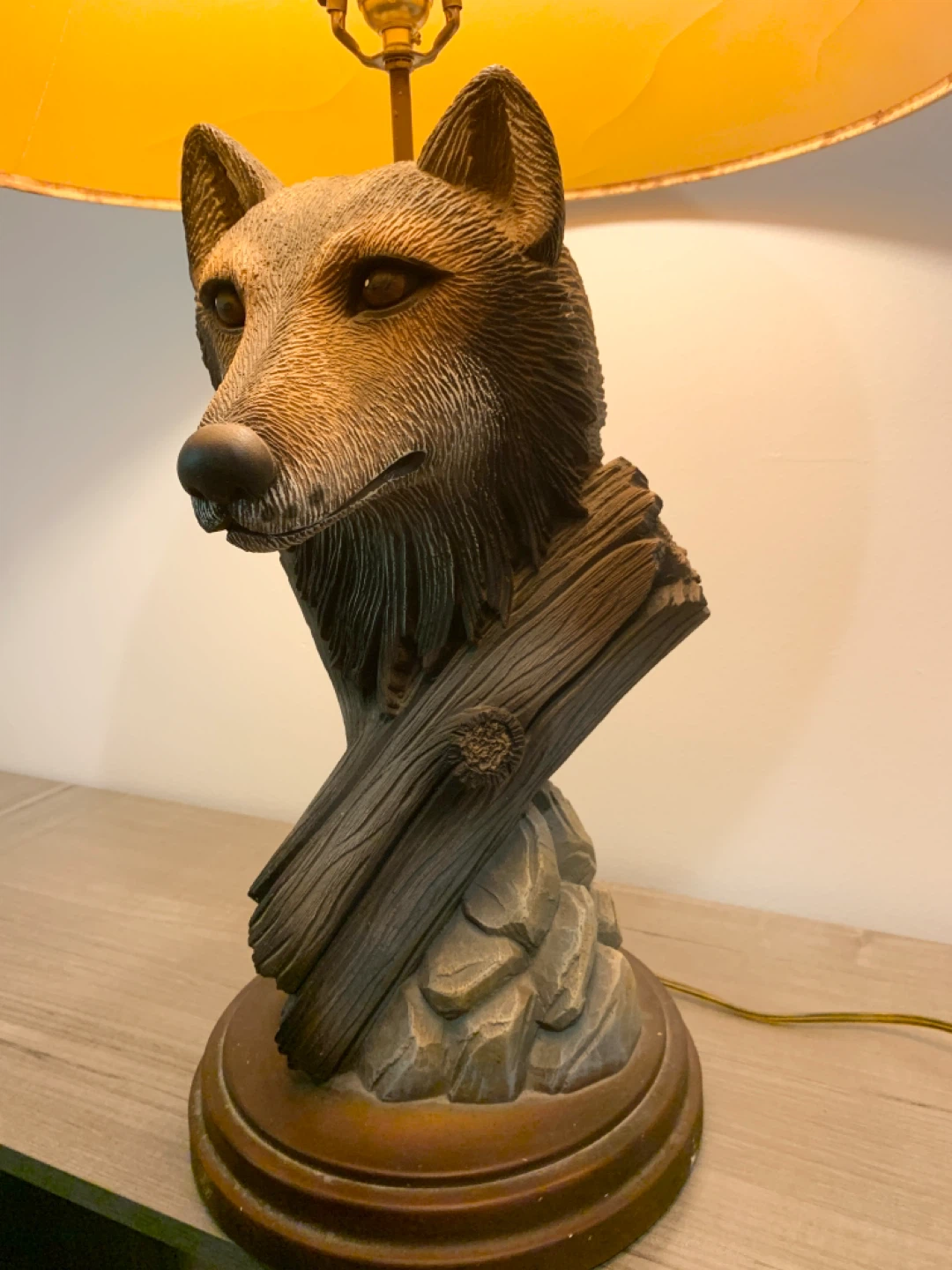 Rare Large Wolf Table Lamp - photo 3