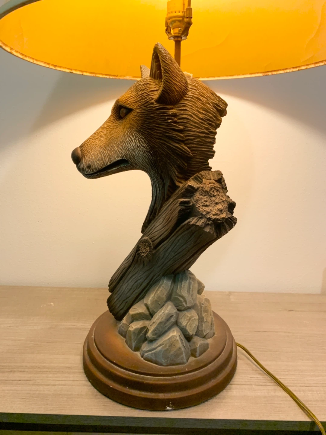 Rare Large Wolf Table Lamp - photo 5