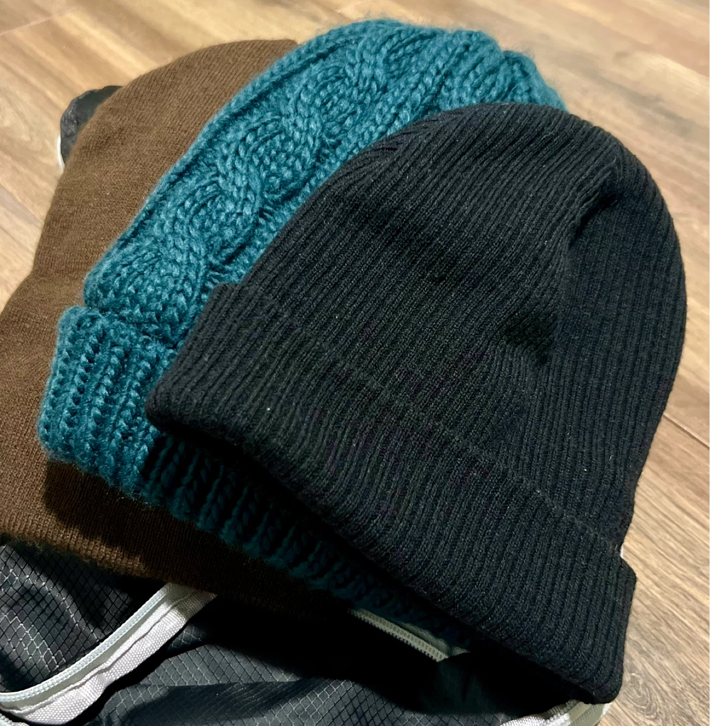 Hat Bundle: 3 Beanies - Black, Brown, and Green (Unisex) - photo 2