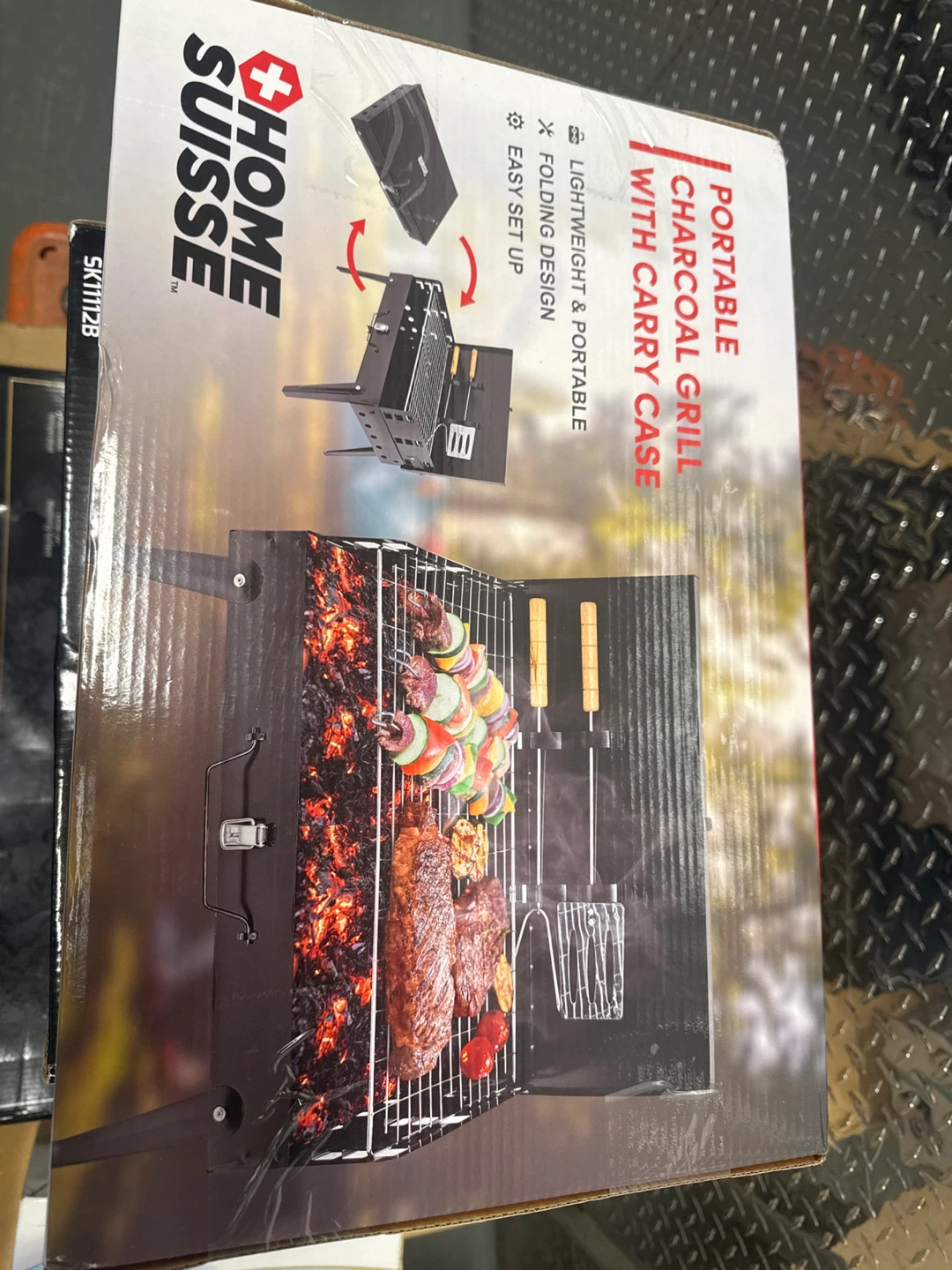 Home Suisse Portable Charcoal Grill with Carry Case