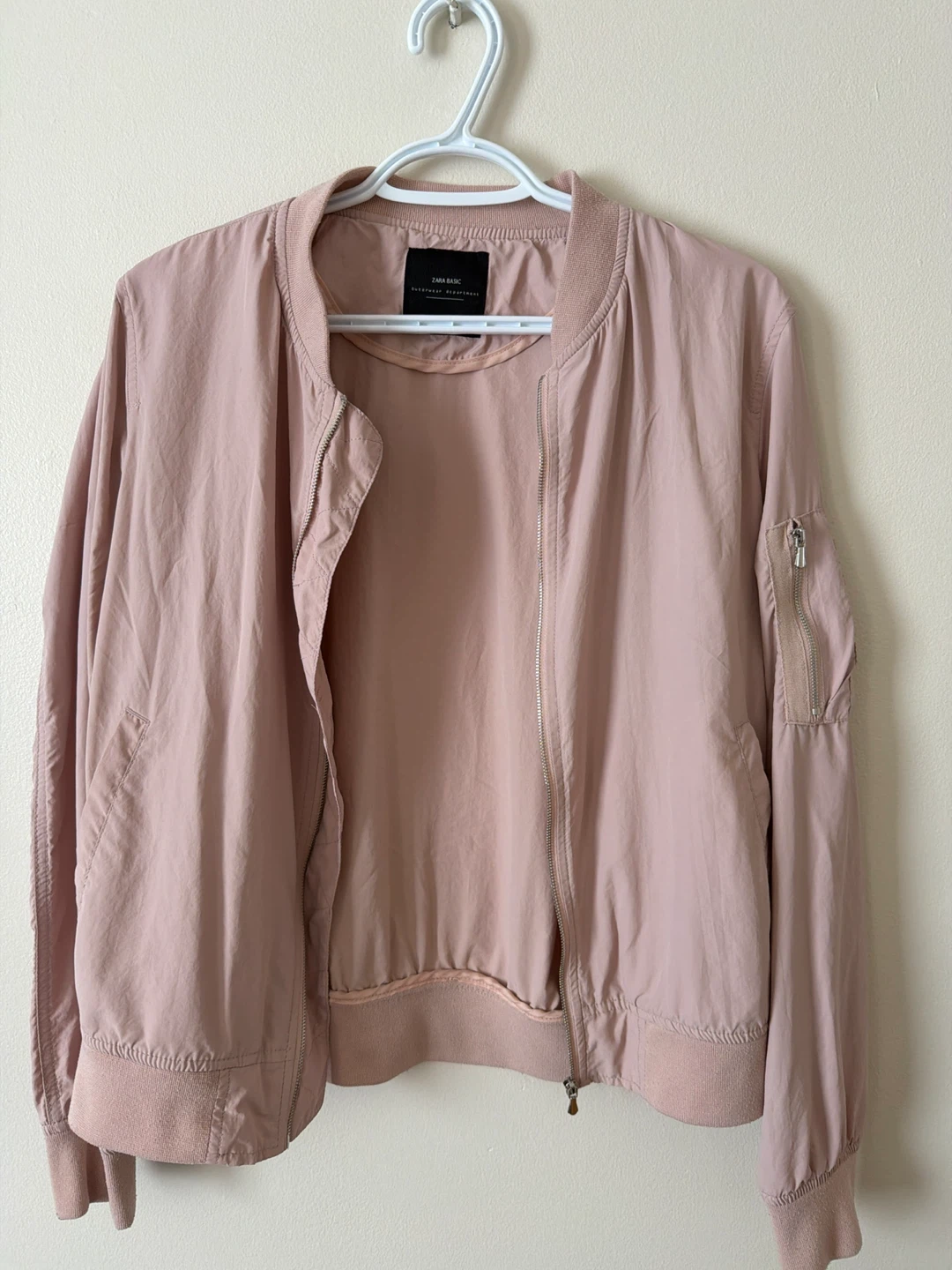 Zara Basic Bomber Jacket - Pink - photo 4